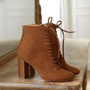 Sezane Suede Heeled Booties